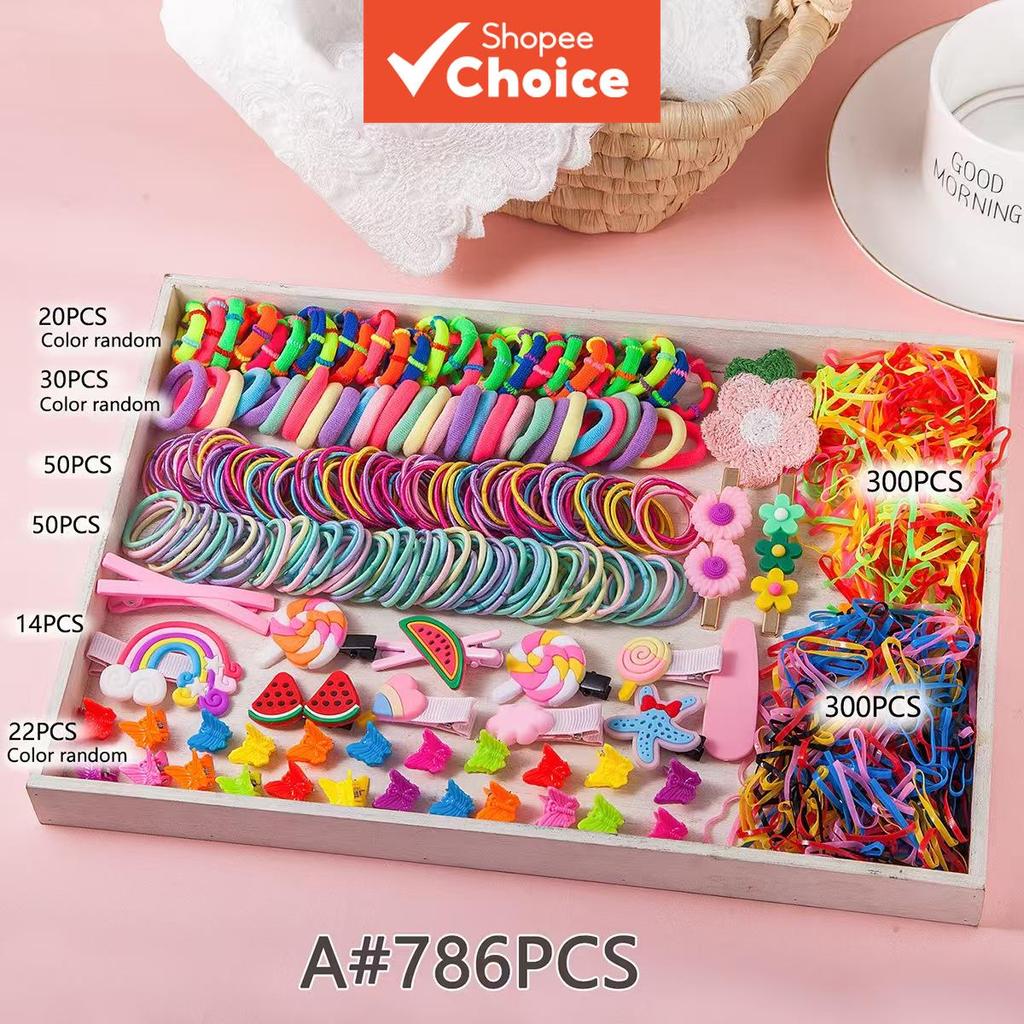 Conjunto De Acessórios Para Cabelo Infantil , Grampos De E Elásticos Meninas , Caixa De Presente De Princesa