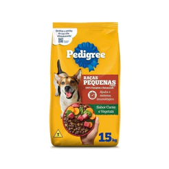 Ração Pedigree Carne e Vegetais Cães Adultos Raças Pequenas e Minis 15 kg