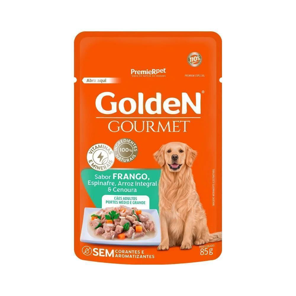 Ração Úmida Sachê Cães Médios e Grandes Frango Golden Gourmet Premier Pet 85g
