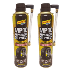 Kit 2 Spray Reparador Pneu Furado Instantâneo Mundial Prime