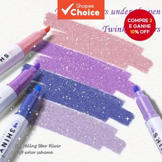 12 Unidades De Canetas Iluminadoras Brilhantes – Marcadores Para Notas , Desenho , Diário E Uso Escolar em Oferta na Shopee