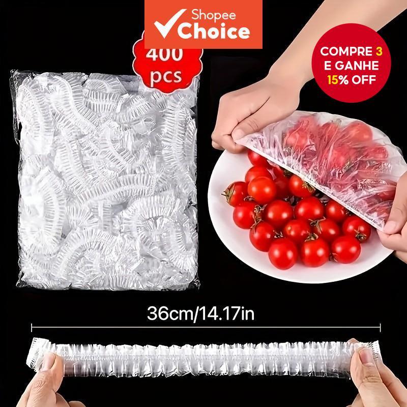 Capas Elásticas Descartáveis Para Alimentos – Tampas Plásticas Impermeáveis Extensíveis Tigelas E Pratos , 100 Unidades em Oferta na Shopee