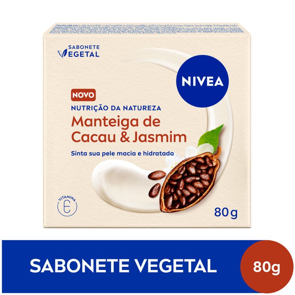 Detalhes do Sabonete Vegetal NIVEA Nutrição Da Natureza Manteiga De Cacau & Jasmim 80g