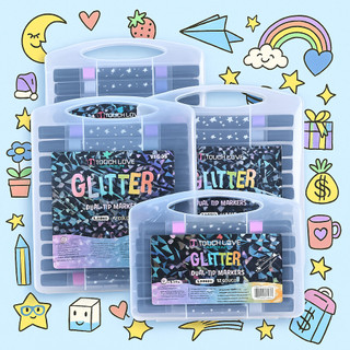 Marcador metálico 24/48/72/96/120 caneta de glitter de cabeça dupla marcador de cabeça du…