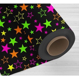 TNT à Metro Estampado Estrelas para Festa Neon (Brilha no Escuro)