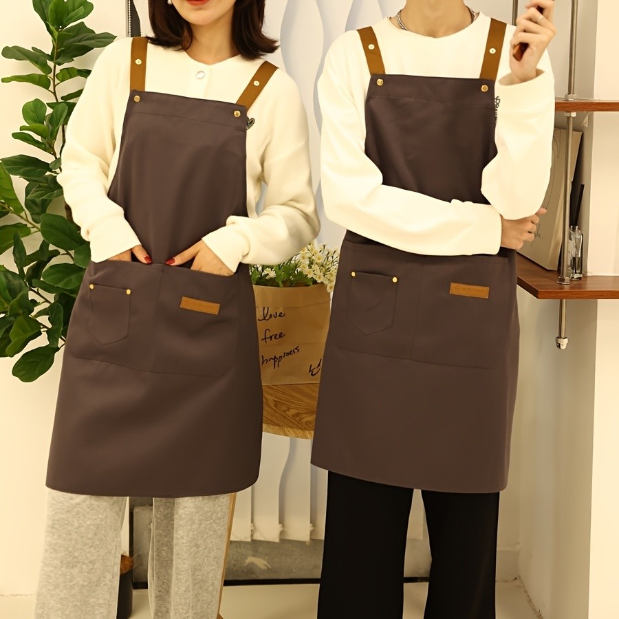 Avental de Cozinha Ajustável Com Botões Com Bolso Caseiro ou Profissional em Oferta na Shopee