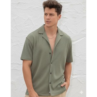 Camisa Casual Masculina Texturizada Com Botões Old Money - em Oferta na Shopee