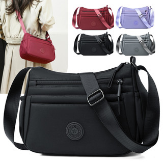 Bolsa Feminina Transversal De Ombro Impermeável Nylon 5 Compartimentos Multiuso Casual Pa…