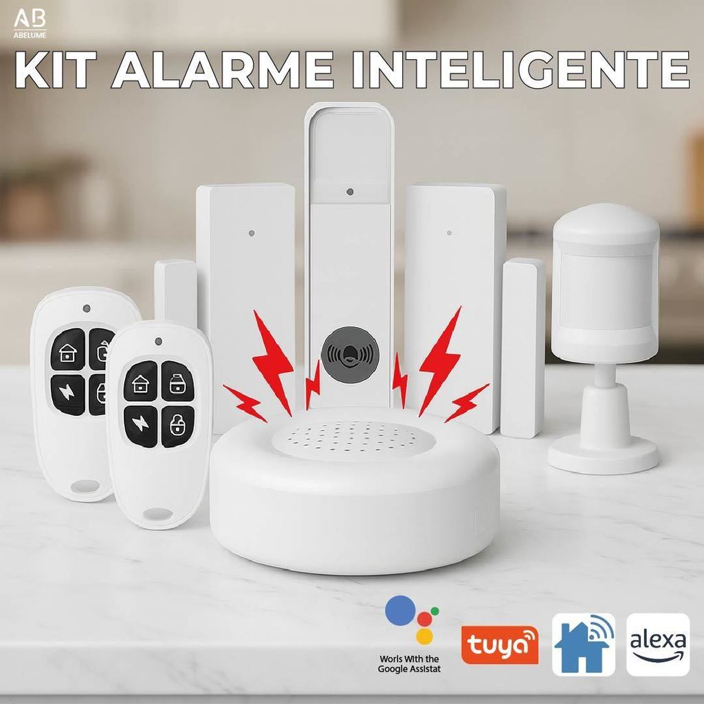Kit Alarme Inteligente GMART Wi-Fi Via Aplicativo Alexa Tuya Automação Sistema de Alarme Residencial em Oferta na Shopee
