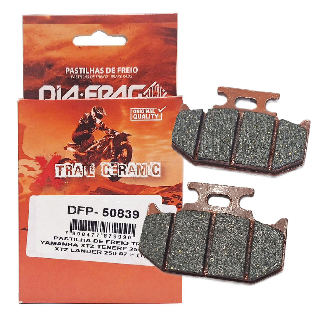 Pastilha Traseira Lander 250 / Fazer 250 / Fz15 150 / Crosser 150 / Teneré 250 / Fz25 250 Sinterizada Cerâmica Diafrag em Oferta na Shopee