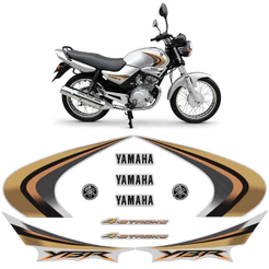 Kit Adesivos Para Yamaha Ybr 125 2007 Moto Prata + Emblemas