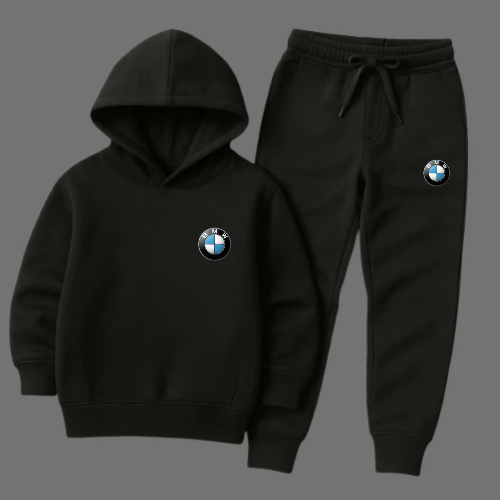 Conjunto Moletom Canguru Infantil Paris TIME BMW CARROS URSO BEATS Blusa de Frio Calça Masculino