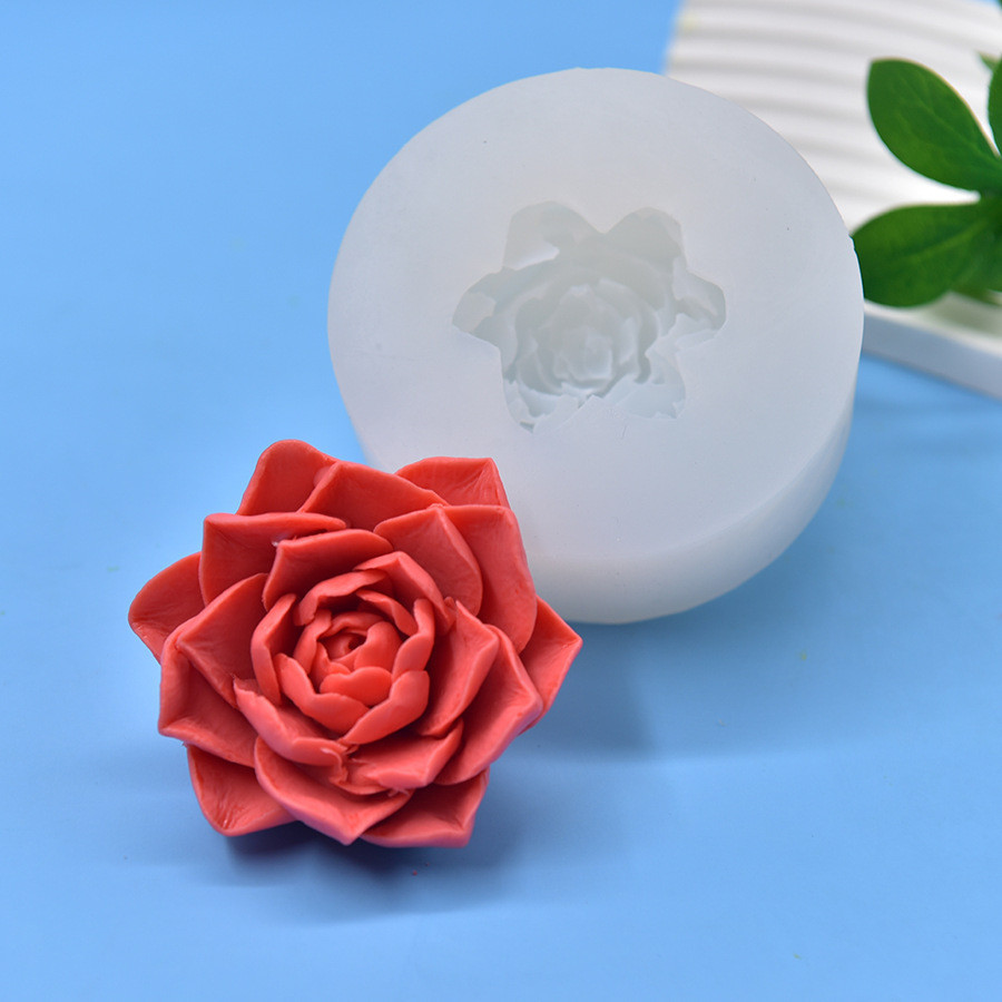 Molde de Silicone em Forma de Rosa para Velas Decorativas, Resina, Concreto e Artesanato em Gesso 0WIV