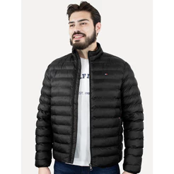 Jaqueta Tommy Hilfiger Core Packable Recycled Preto
