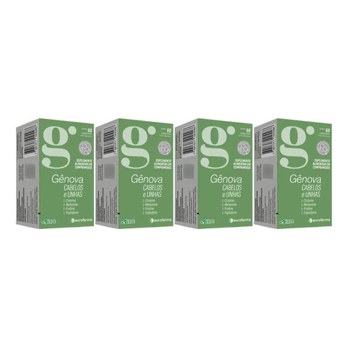 Kit 4 Genova Cabelos E Unhas Com 60 Comprimidos Eurofarma