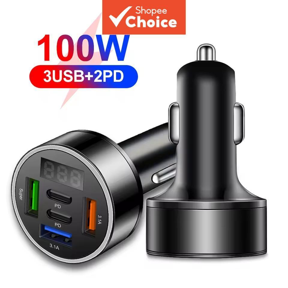 QC3.0 Carregador De Carro Rápido Adaptador De Isqueiro Display Digital