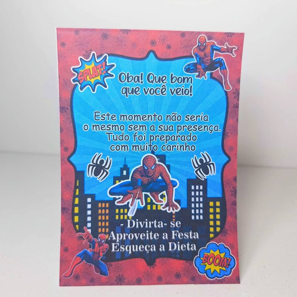 Plaquinha de Mesa Homem Aranha Herois  Agradecimento Centro de Mesa Decoraçao Festa Infantil  Aniversario Lembrancinha