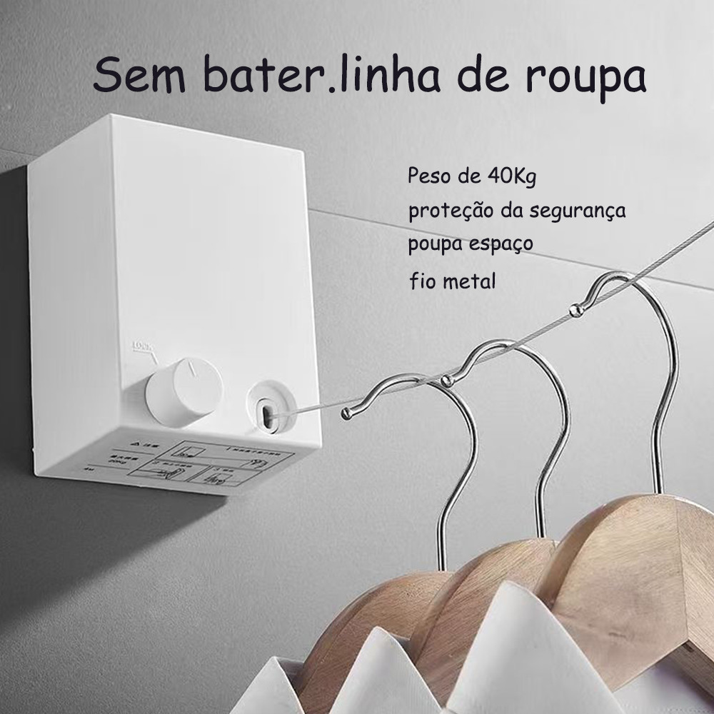 Ajustável Varal Retrátil Parede Aço Inoxidável Varal retrátil Montado Na Parede Linha De Lavanderia Corda para secar