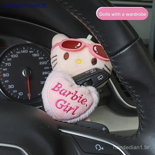 [newpros] Sanrio Hello Kitty Luzes De Direção Decoração Enfeites De Pelúcia Anime Pingente De Carro Joias Internas Acess