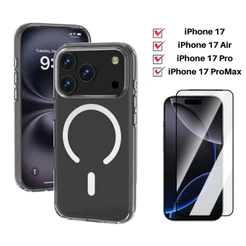 Capa Case Dura MagSafe Magnética Capinha TPU E Película 3D Vidro iPhone 17 Air 17 Pro 17 Pro Max