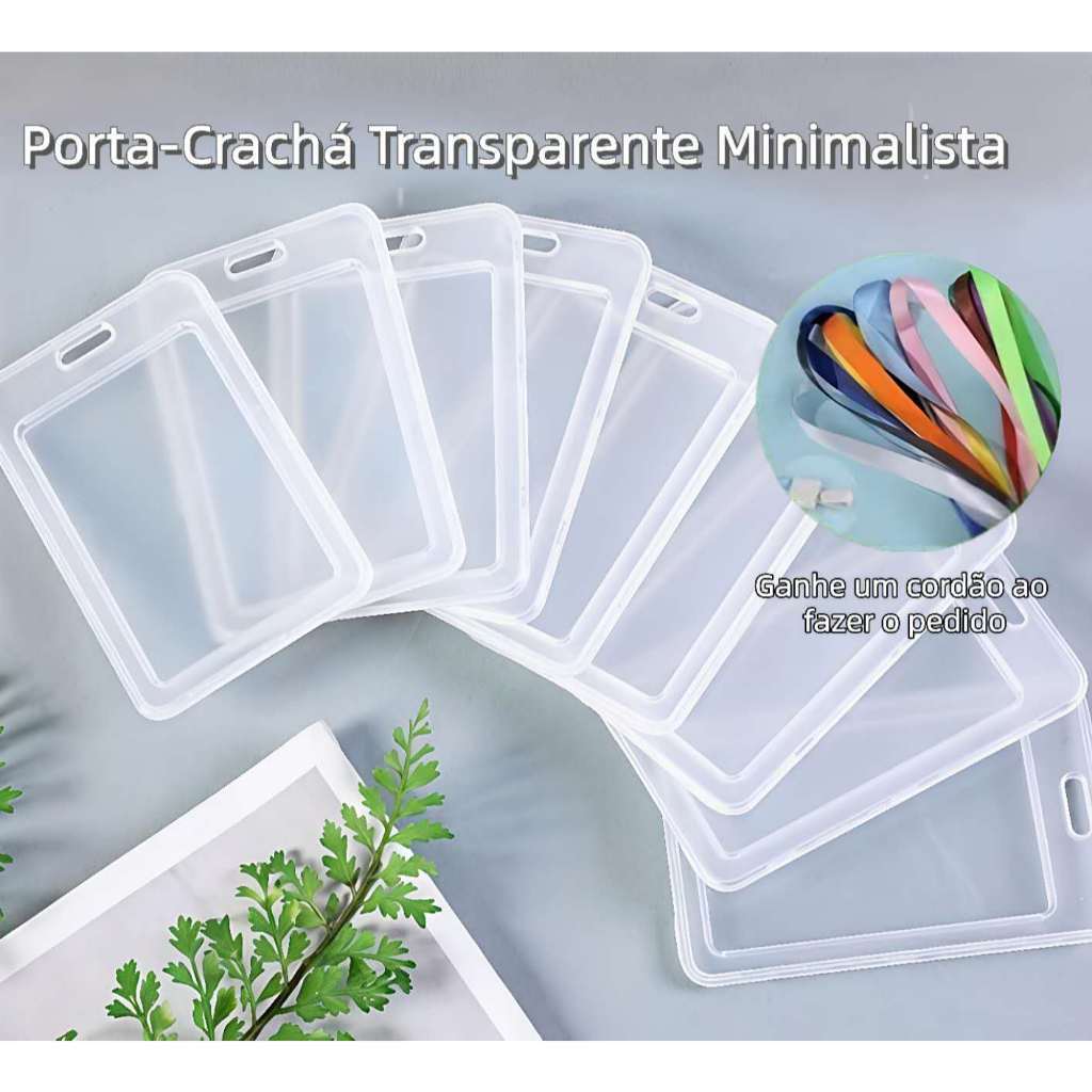 Porta Crachá Dupla Face com Cordão – PVC Transparente para Cartões, Documentos e Credenciais em Oferta na Shopee