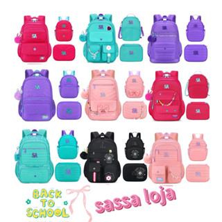 kit Mochila Escolar Costas Juvenil da Sassa em Oferta na Shopee