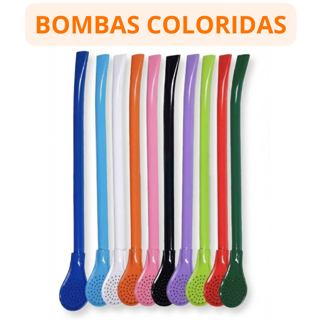 Bomba Para Chimarrão ou Tereré Coloridas epóxi - Várias cores 19 cm em Oferta na Shopee
