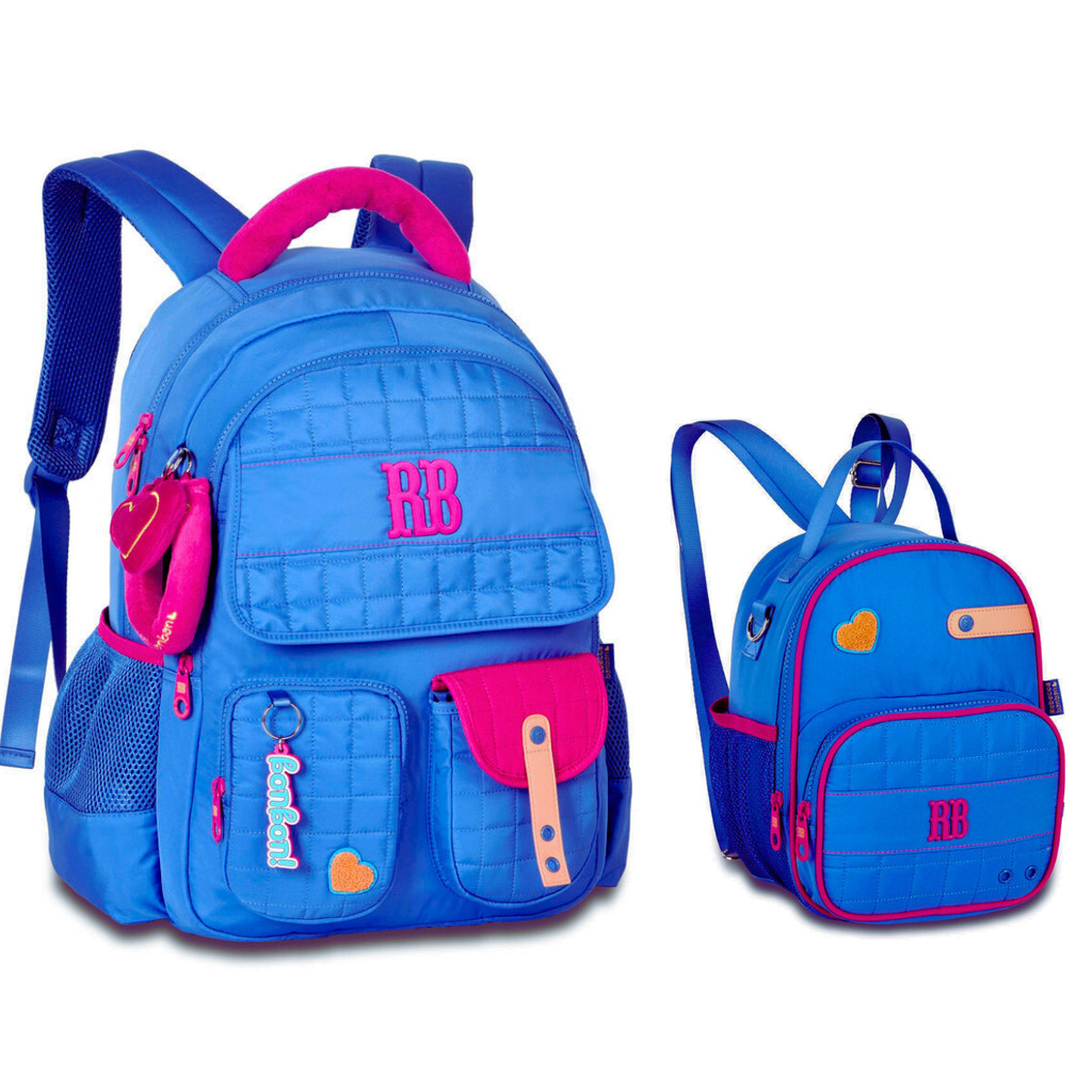 Kit Mochila de Costas Com Lancheira Rebecca Bonbon Plush Dreams -Clio Style Cor:Azul em Oferta na Shopee
