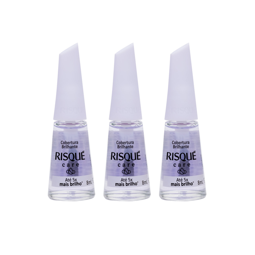 Kit Cobertura Brilhante Risqué Care 8ml - 3 unidades em Oferta na Shopee