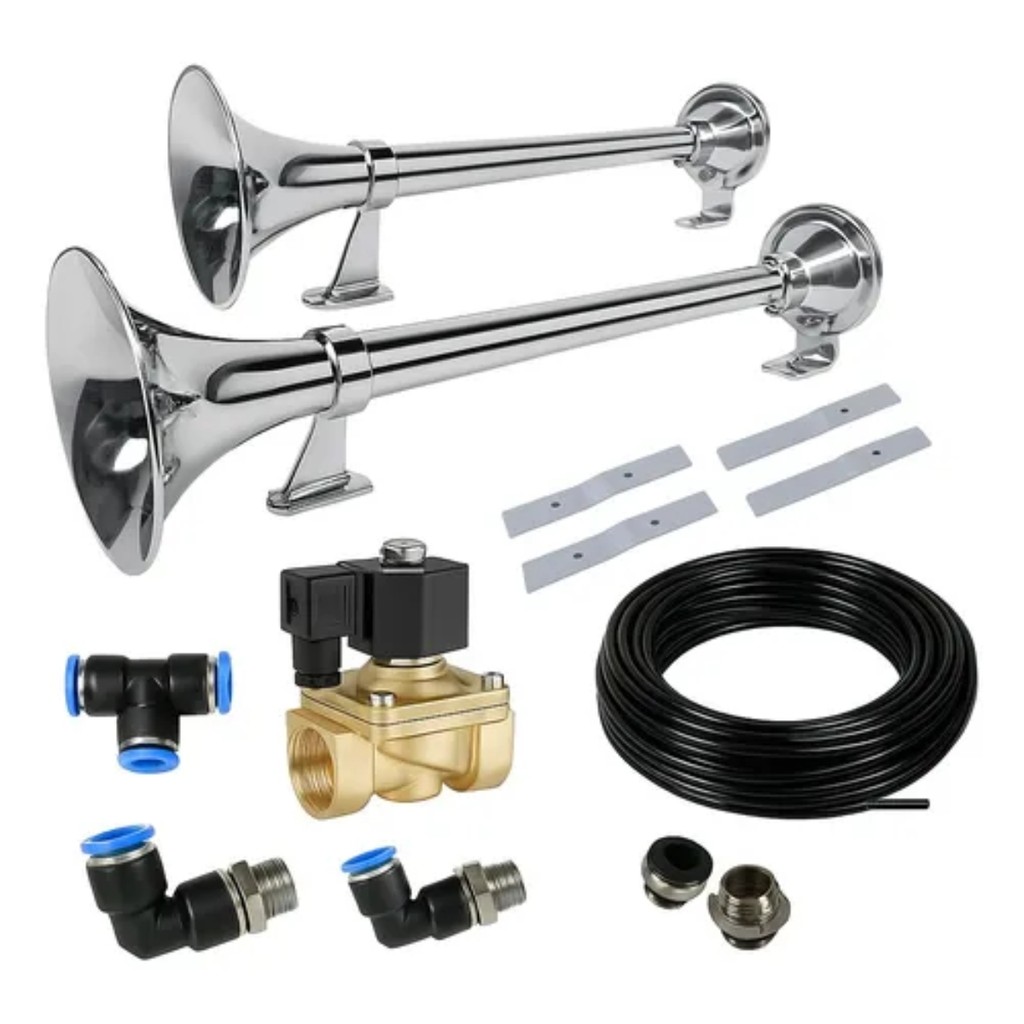 Kit Buzina Maritima 12mm 74cm 12v 24v + Suporte Completo em Oferta na Shopee