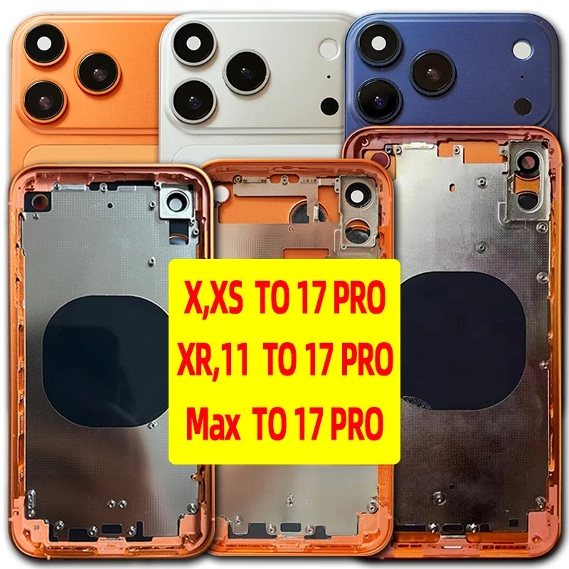 Carcaça Para X , XS , MAX , XR , 11 A 17 Pro DIY Tampa Traseira Da Bateria Substituição Do Quadro Intermediário ONGJ