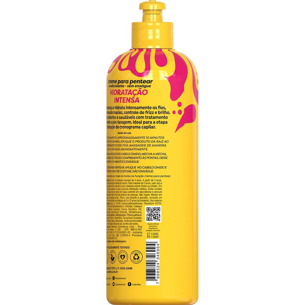 Detalhes do Creme De Pentear Hidra Salon Line 500ml