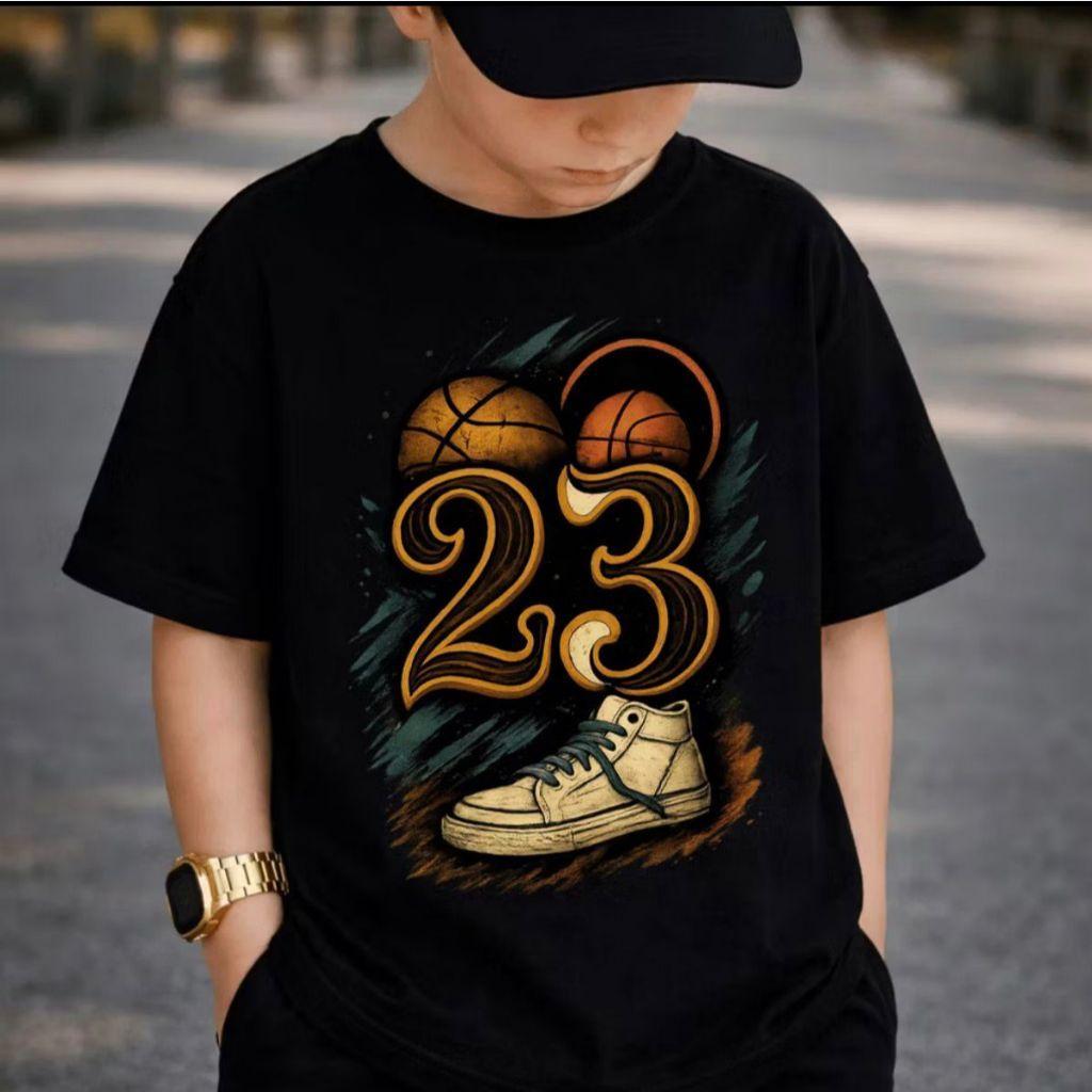 Camiseta Infantil e Juvenil Estampada 23 Basquete 100% Algodão Premium Criança Personalizada Unissex
