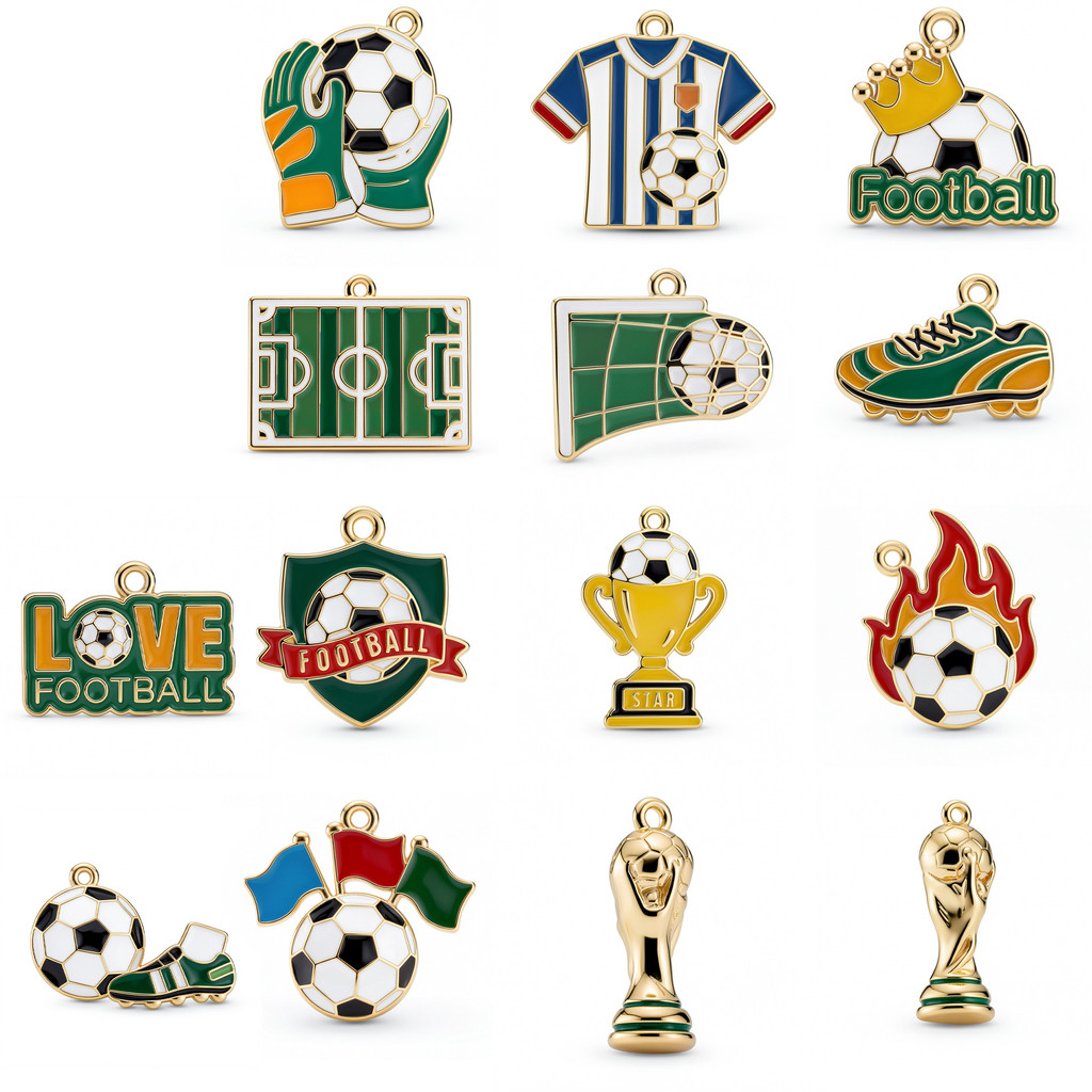 Copa do mundo de futebol liga óleo gotejamento pingente pulseira chaveiro DIY jóias acessórios