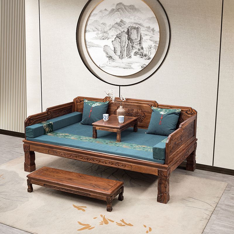 Sofá-cama de madeira maciça jacarandá Tata Móveis Clássicos Arhatta Abacaxi Grade Sofá Sala de estar Cama Arhat Chinesa 