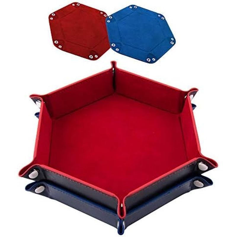 Outros Dados Portáteis 2 Jogos De Hexagonais Mesa E RPG , Para Bandeja (Verde , Camelo DND) Bandejas Dobráveis De Couro