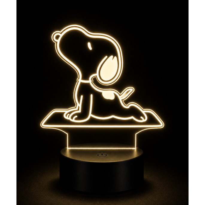Imagem Luminária 3D Snoopy Yoga Meditação Abajur Zen Decorativo