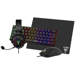 Kit Gamer Clanm Darkline, Headset, Teclado Mecânico, Mouse e Mousepad, RGB, Preto, DK2507261
