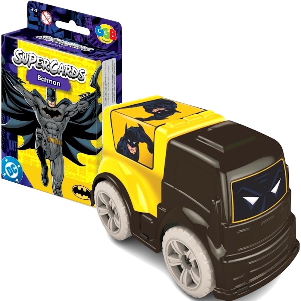 Kit Cardgame Batman 54 Cards e Carrinho Brinquedo Infantil