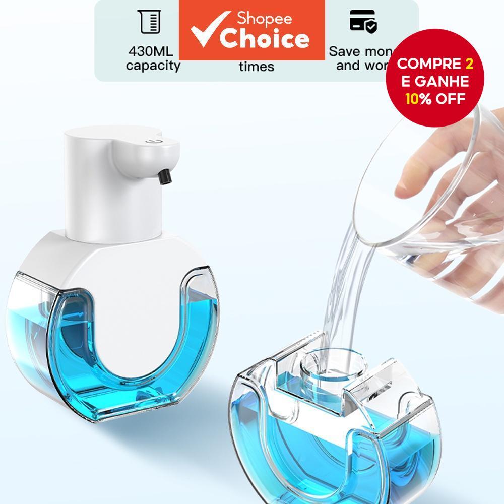 Dispensador de espuma líquida automático sem toque moderno para banheiro, máquina inteligente de lavagem de mãos com
