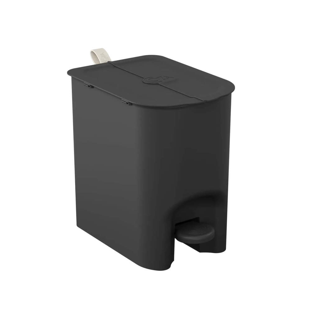 Lixeira Coza Borboleta com Pedal 6 Litros Preta com Alça Light Gray Brinox - 10660/0008 em Oferta na Shopee