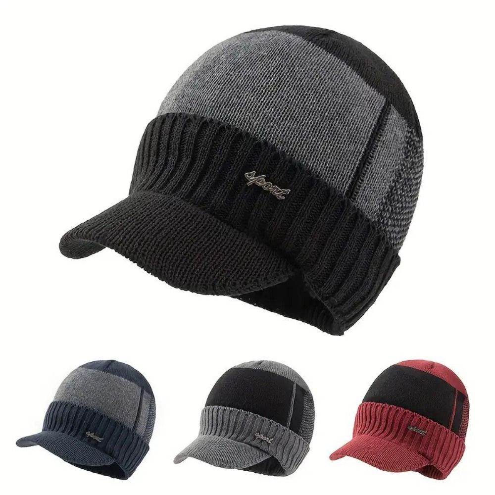 Detalhes do Chapéu Quente De Inverno SEMIN , Gorro De Pelúcia De Malha , Com Aba À Prova De Vento E Frio Boné De Proteção De Ouvido