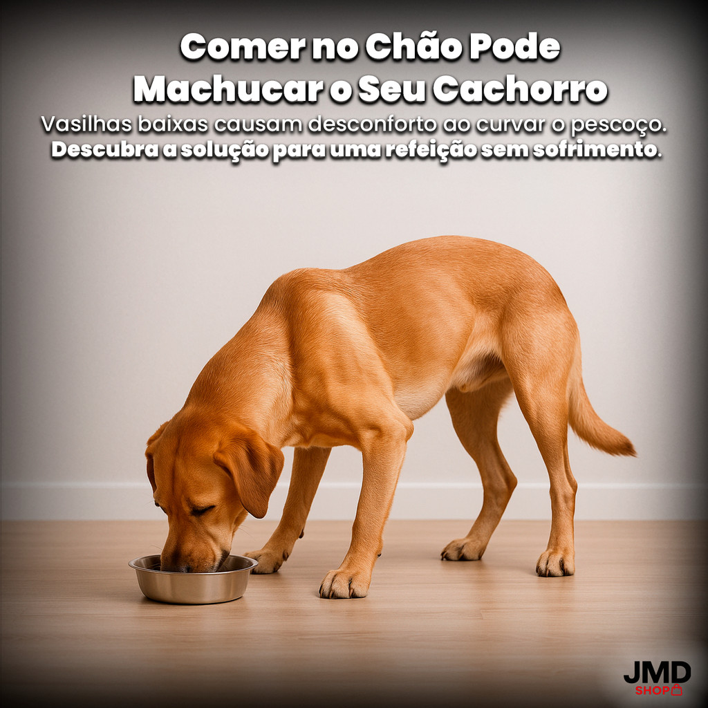 Comedouro Regulável Para Cachorro Altura Ajustável Conforto Ergonomia Para Água e Ração Pets Médios e Grandes