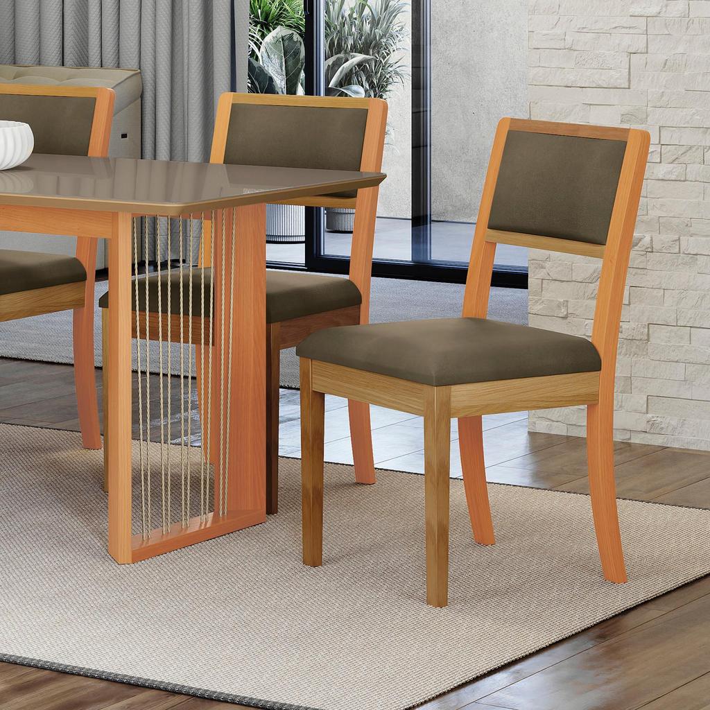 Par de Cadeiras Montadas Kappesberg em Madeira Maciça Alice Cappucino em Oferta na Shopee