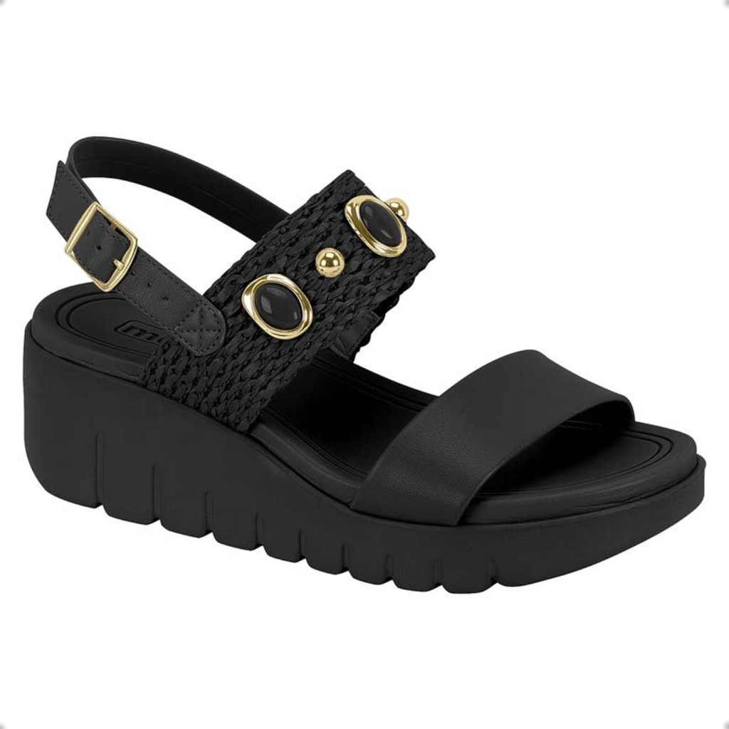 Sandália Feminina Moleca Tamanco Casual Salto Anabela Original 5536.110