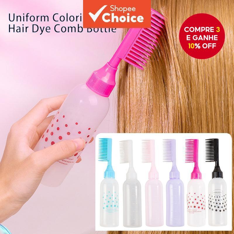 1/3 Conjunto De Frasco Aplicador De Pente De Raiz Com Escala , Garrafa De Tintura De Cabelo Para Cuidados O Salão De Bel em Oferta na Shopee