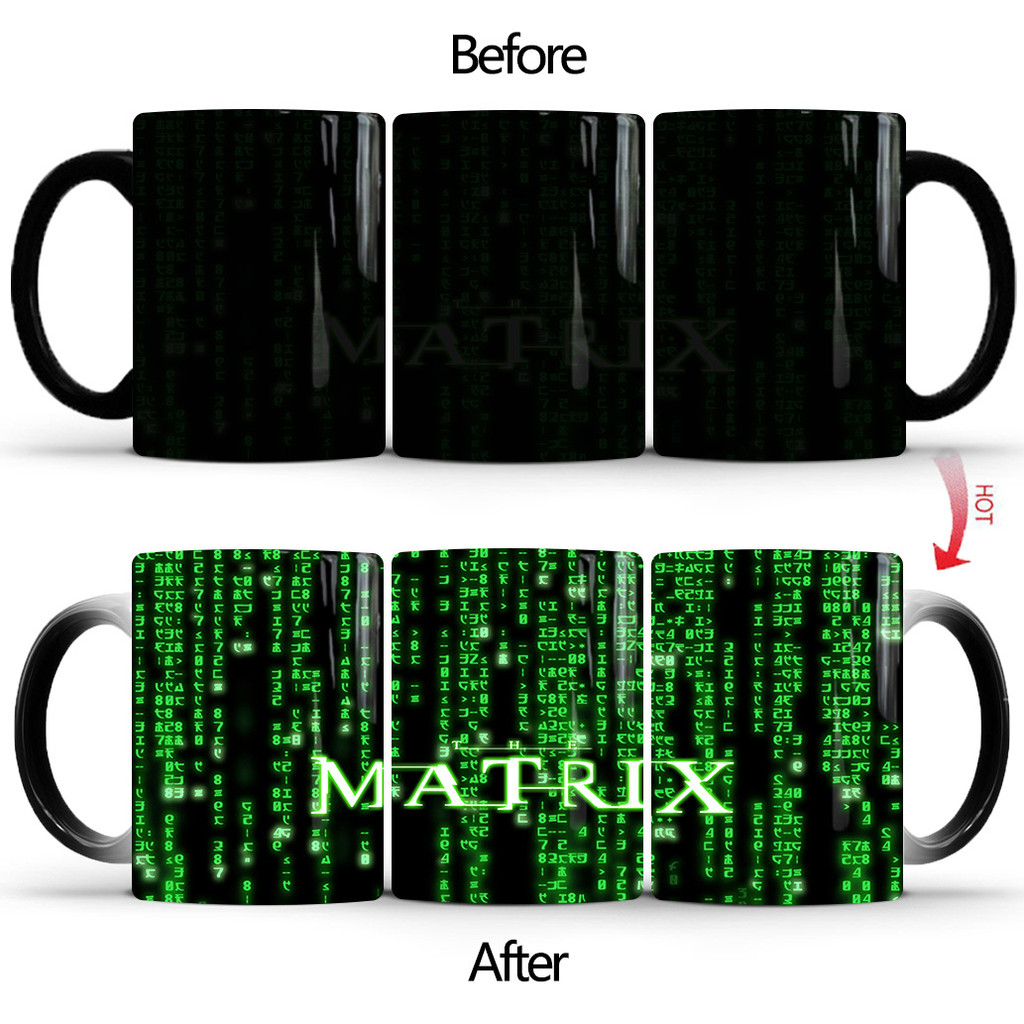 Novo produto The Matrix Hacker Empire Caneca que muda de cor Cerâmica Térmica Sensível Temperatura Gradiente Xícara de C