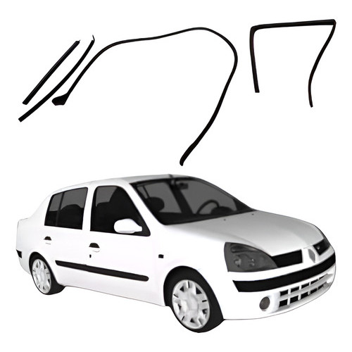 Jogo Borracha Porta Traseira Esquerda Renault Clio Megane 04