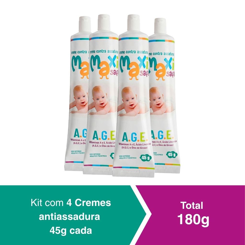 KIT Creme Pomada de Assadura Vit A.G.E 45g Cada Maxi Baby — imagem 2 de 2