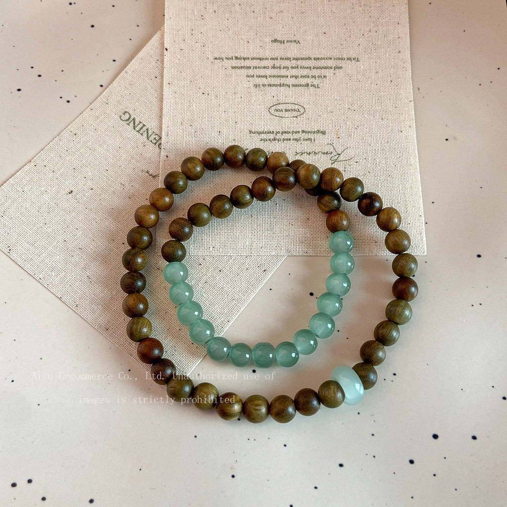 Pulseira de sândalo verde feminino círculo único autêntico Argentina sândalo Multi-círculo portátil masculino contas de